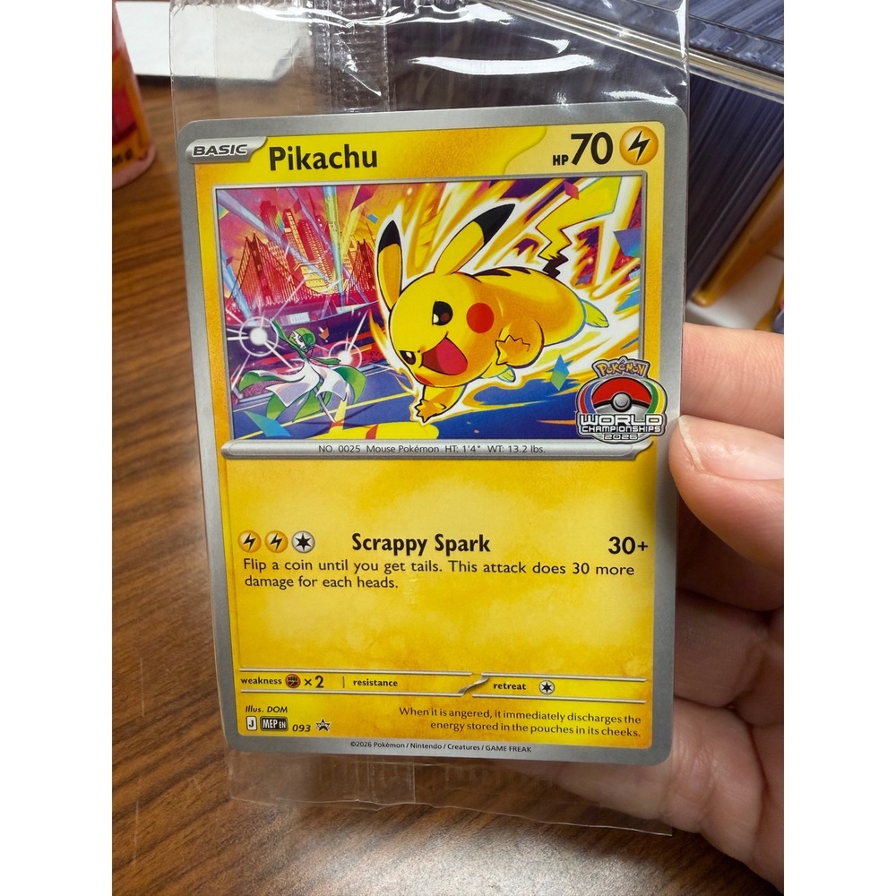 Pokemon Pikachu World Championships 2024 Promo Card 093 MEP EN Sealed WCS
